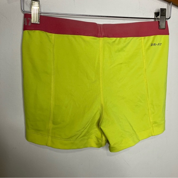 Nike Pro Combat Dri-fit compression shorts yellow pink white womens size medium - Picture 6 of 7